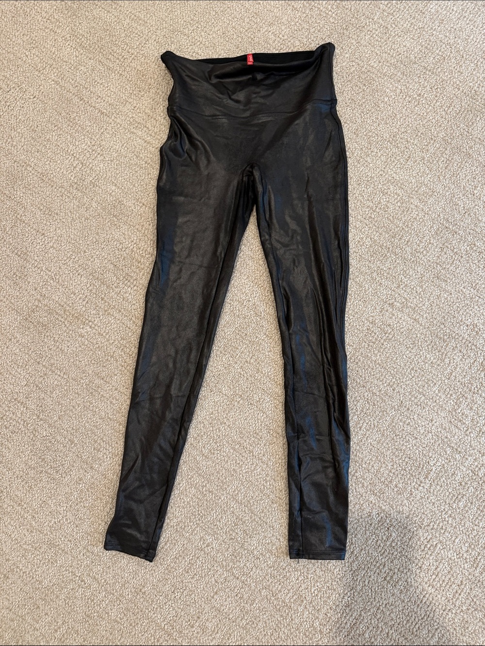SPANX Women’s Black High-Waist Shiny Leggings